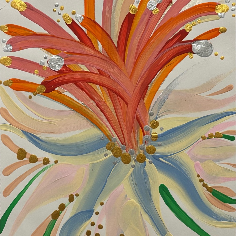 Abstract Floral Burst Art